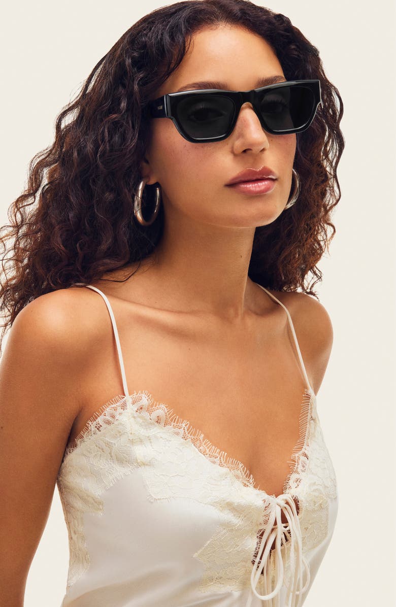 QUAY Nice Try 54mm Square Sunglasses, Alternate, color, Black/ Smoke