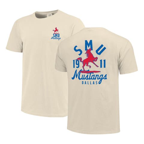 Men's Cream SMU Mustangs Comfort Colors Mascot Overlay T-Shirt