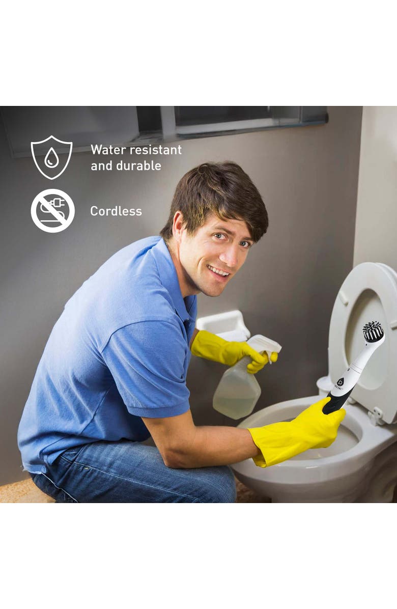 PURSONIC Cordless Cleaning Power Bundle - Includes Power Scrubber Brush with 7 Heads + Cordless Scrubber Cleaning Brush with 5 Heads, Alternate, color, White