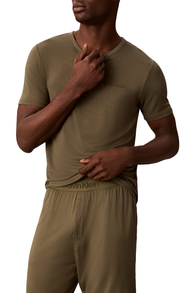 Ultrasoft Stretch Modal Pajama T-Shirt, Main, color, OLIVE NIGHT
