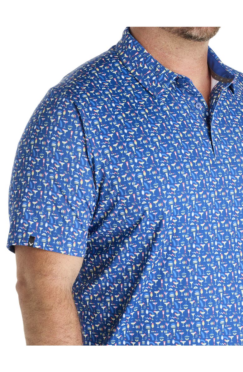 Callaway Big & Tall Cocktail Print Performance Polo Shirt, Alternate, color, Galaxy Blue