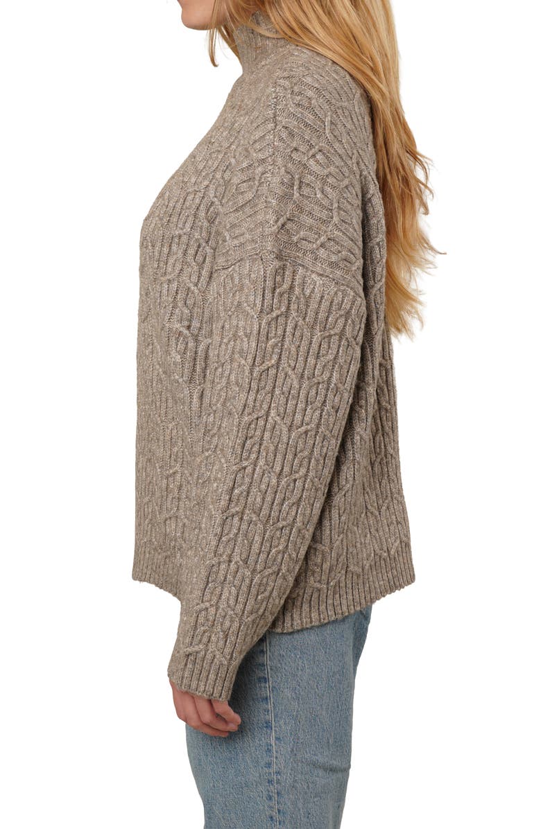 CYRUS Turtleneck Oversize Sweater, Alternate, color, Umber