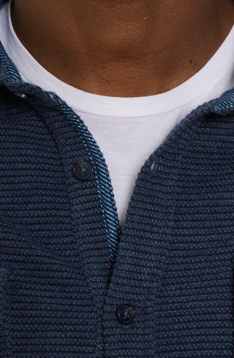 Robert Graham Brunner Knit Button-Up Shirt, Alternate, color, Indigo