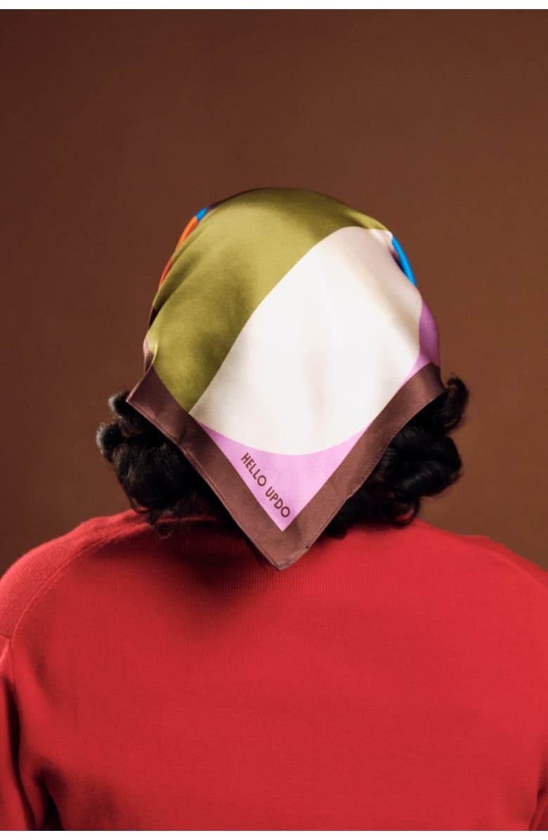 Hello Updo 100% Silk Headscarf, Alternate, color, Multicolored