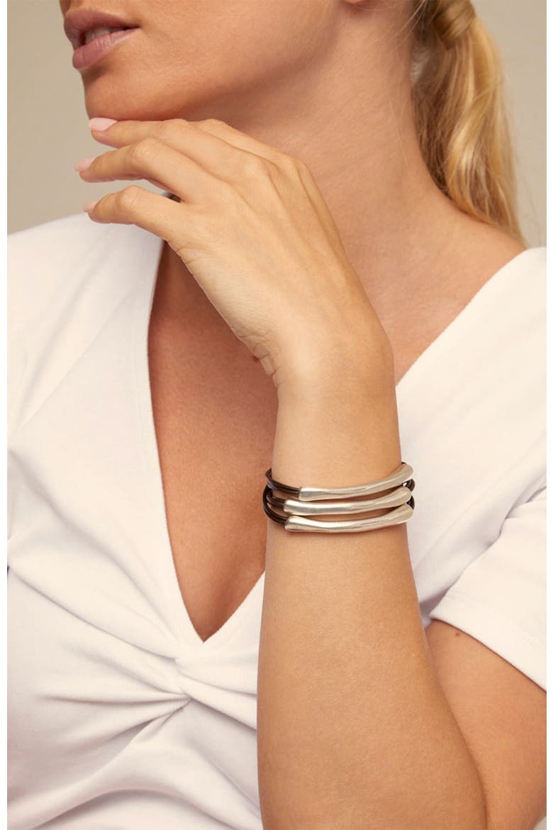 Trine Link Bracelet, Alternate, color, Silver