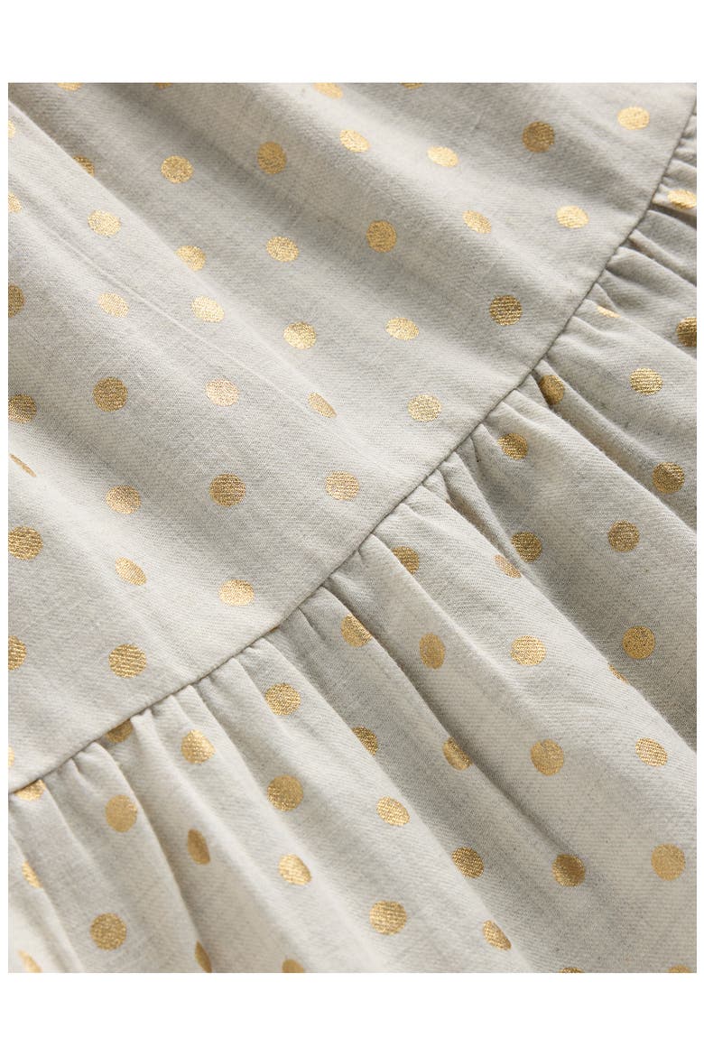 Kids' Betsy Tiered Cotton Dress, Alternate, color, OATMEAL/ GOLD SPOT