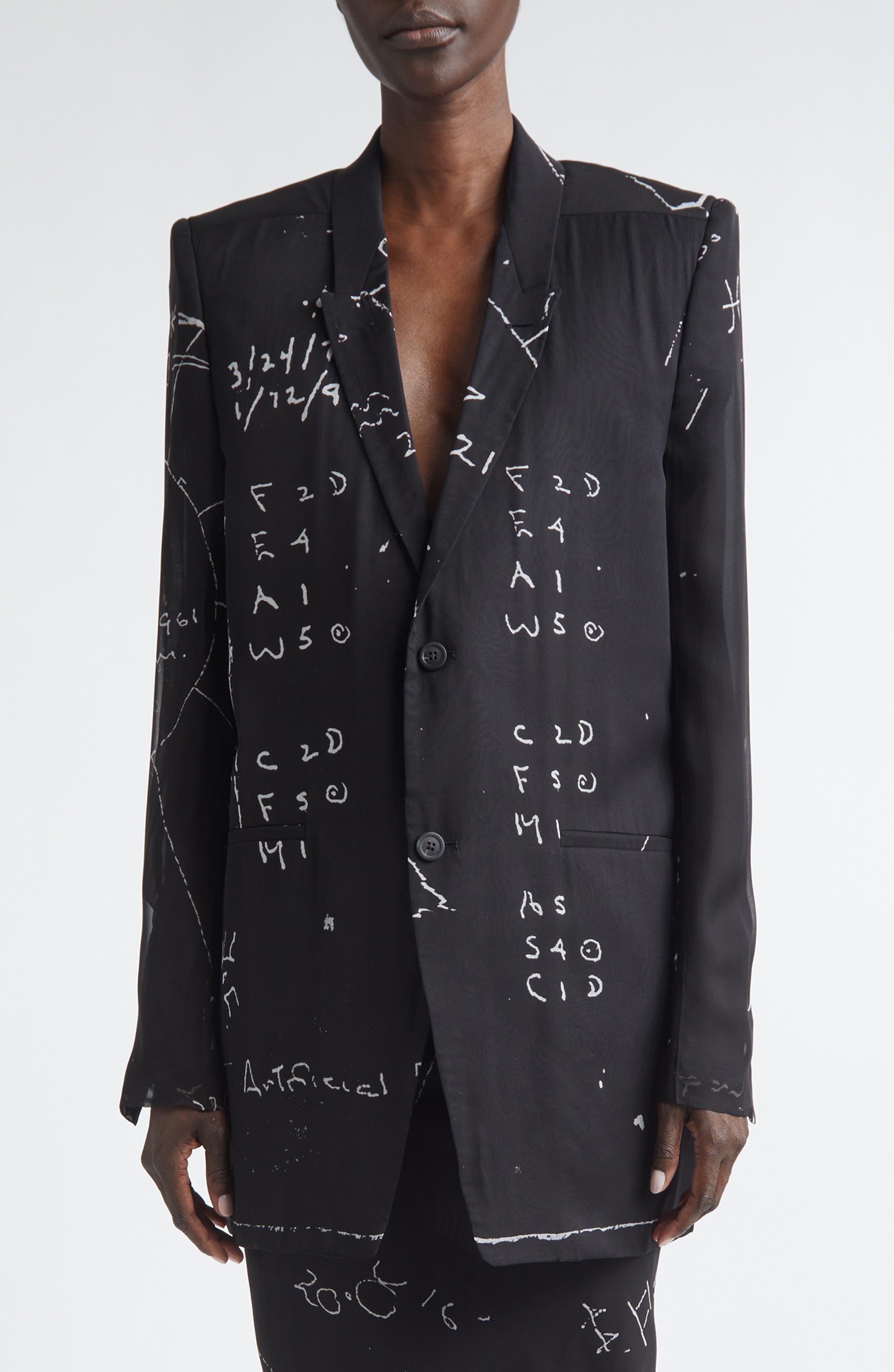 Temple Concordian Print Silk Chiffon Jacket