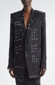 Rick Owens Temple Concordian Print Silk Chiffon Jacket