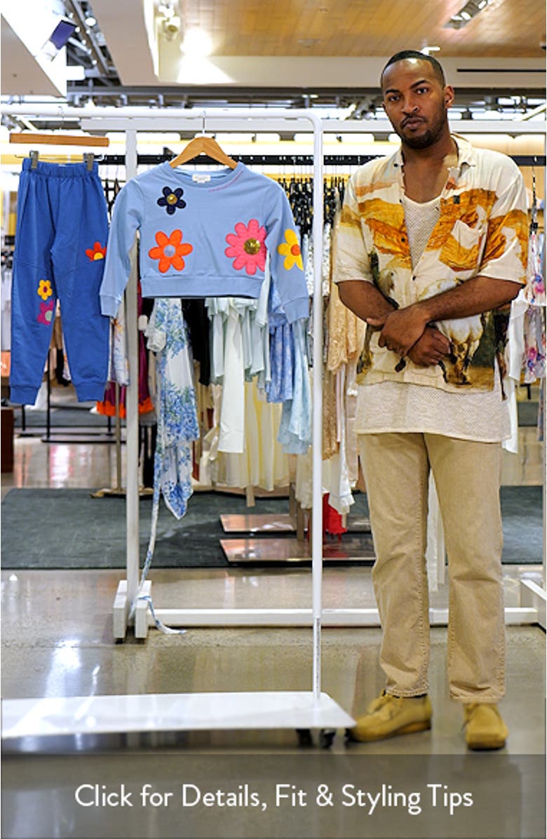 Kids' Daisy Appliqué Sweatshirt & Sweatpants Set, sales video thumbnail