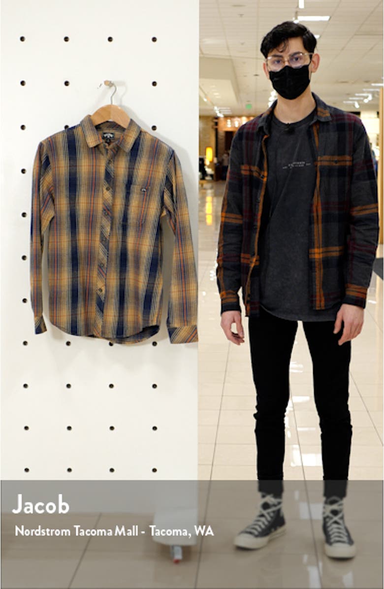 Coastline Check Flannel Button-Up Shirt, sales video thumbnail