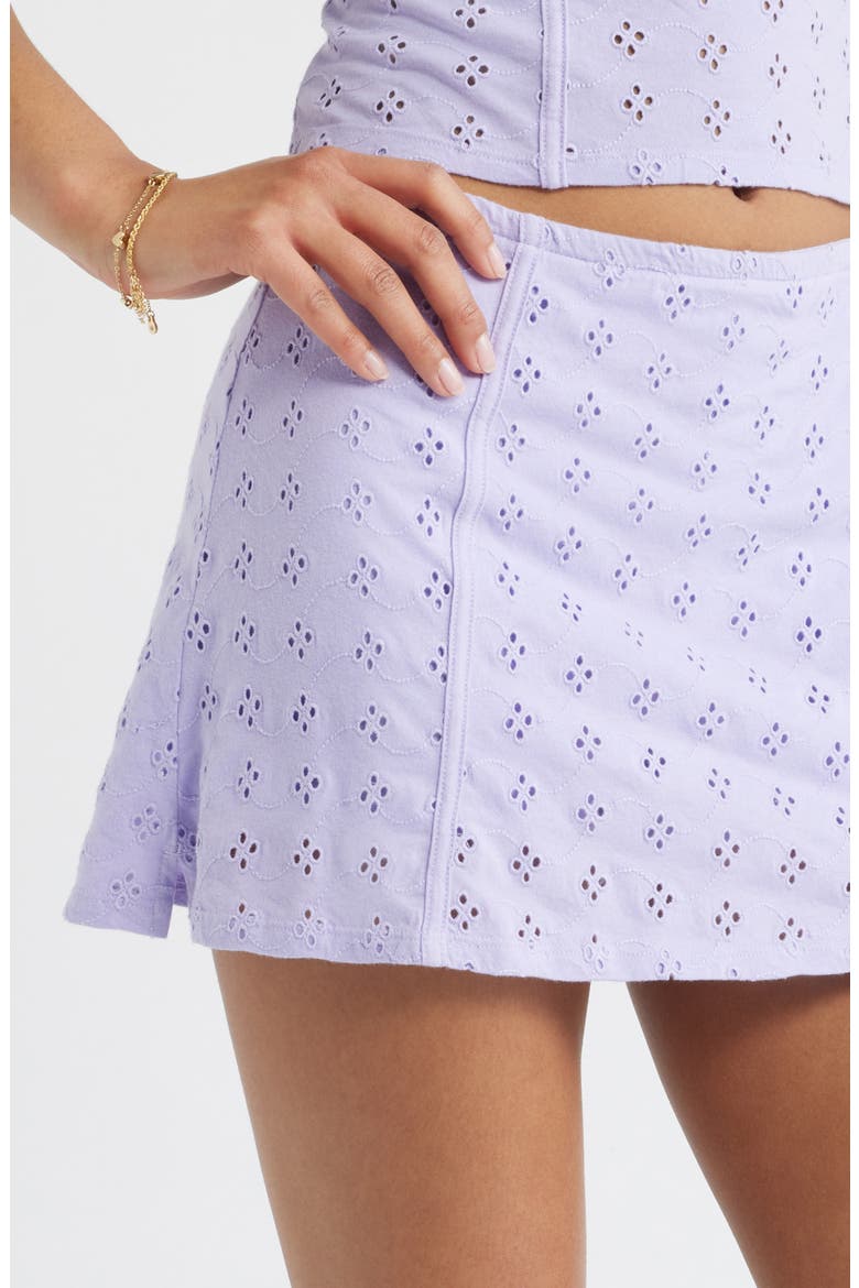 Cotton Eyelet Miniskort, Alternate, color, PURPLE SPRAY