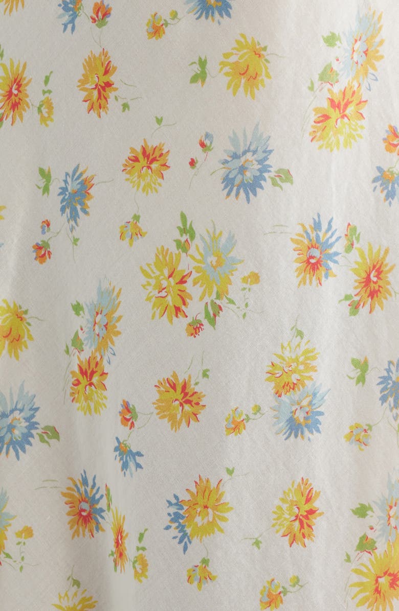 DÔEN Helia Floral Print Voile Midi Dress, Alternate, color, Dahlia Floral