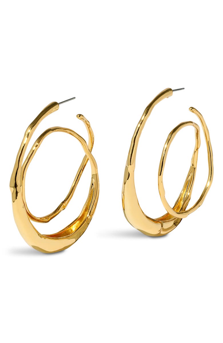Alexis Bittar Molten Spiral Hoop Earrings, Alternate, color, Gold
