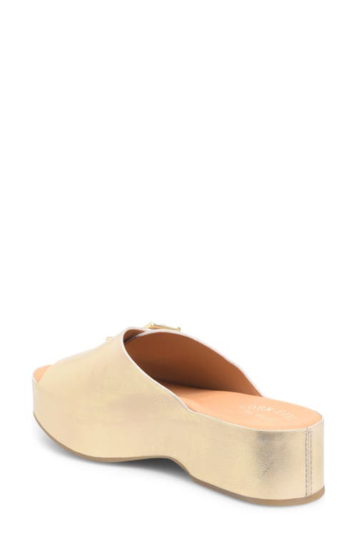 Kork-ease ® York Platform Slide Sandal In Gold Metallic