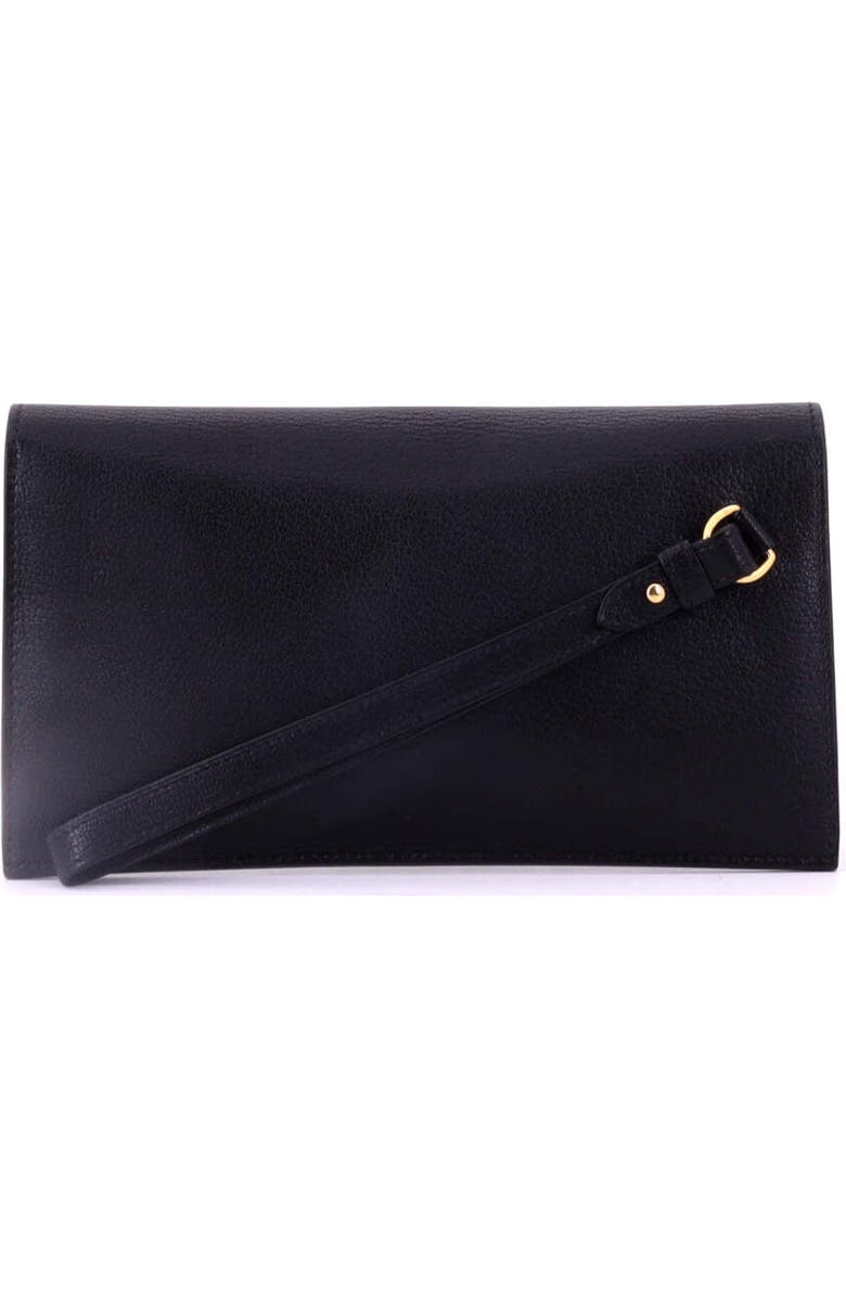 Pre-Owned Hermes Kelly Pocket Wallet Chevre Chamkila Long, Alternate, color, Noir