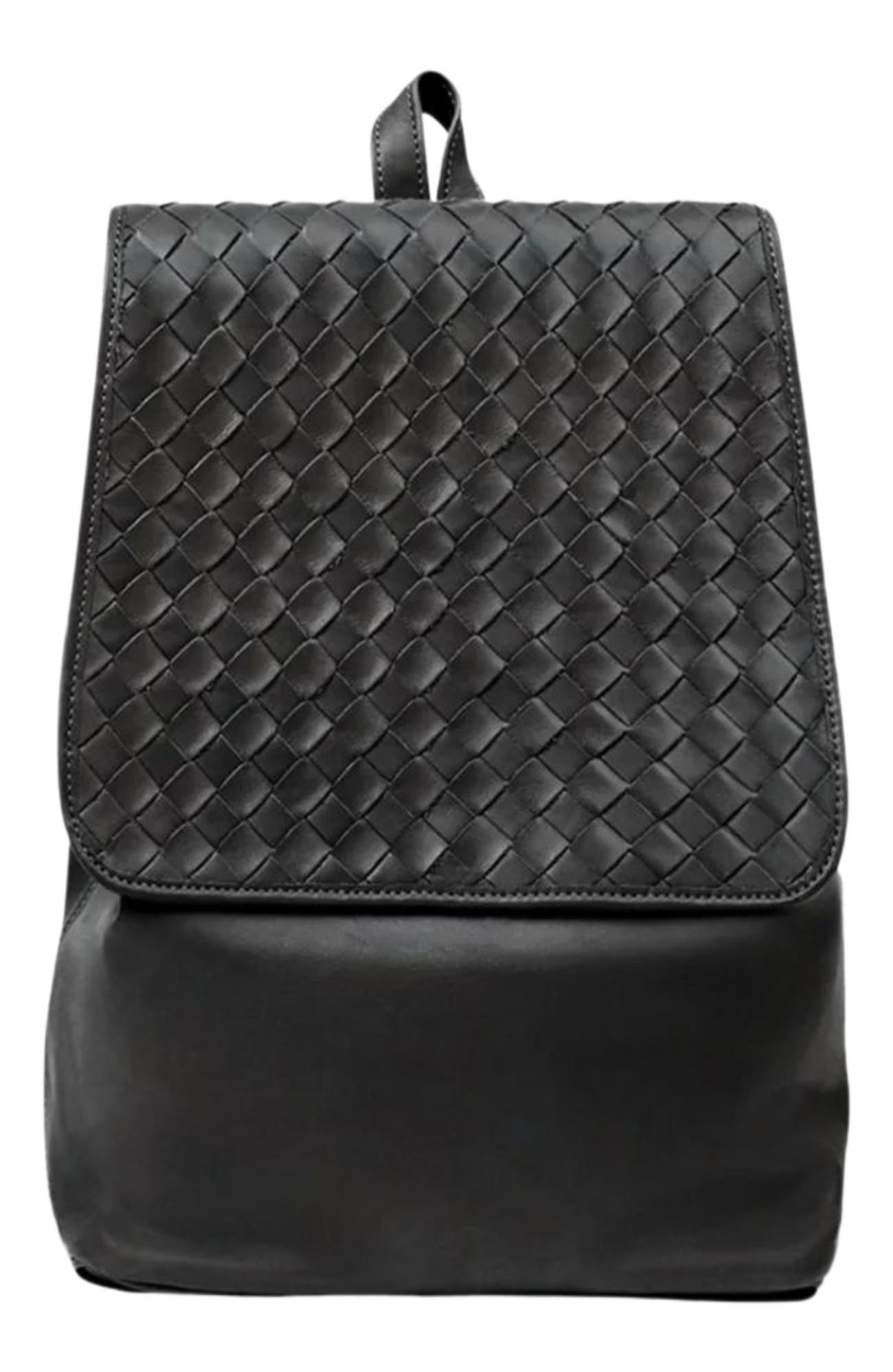 Deux Mains Woven Backpack, Main, color, Black