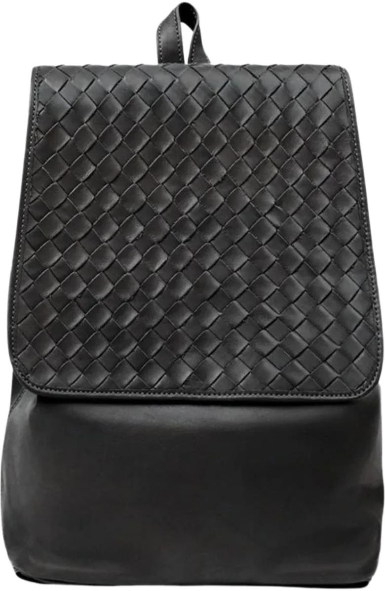 Deux Mains Woven Backpack, Main, color, Black