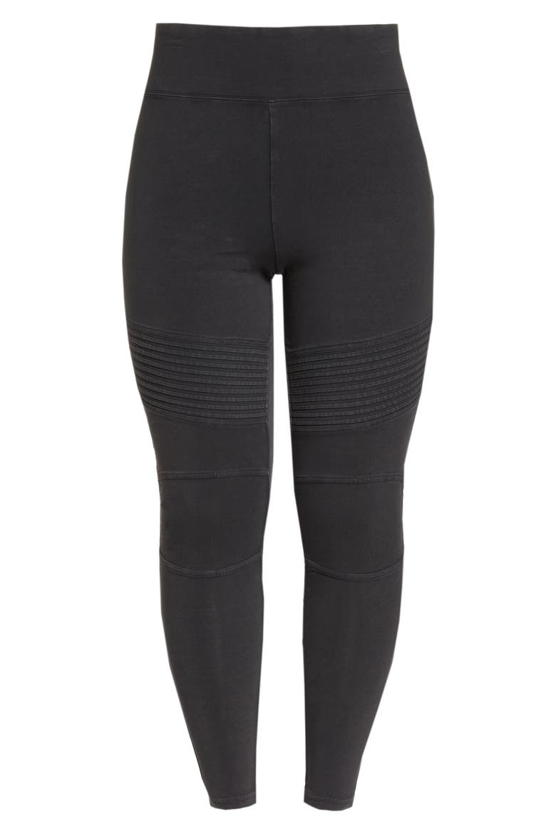 Washed Moto Leggings, Alternate, color, BLACK