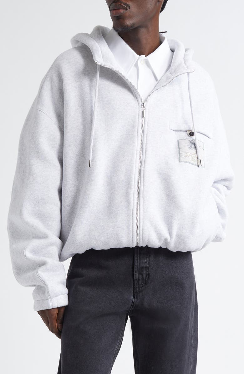 Jacquemus Le Hoodie Torneo Club Logo Patch Cotton Hoodie, Main, color,