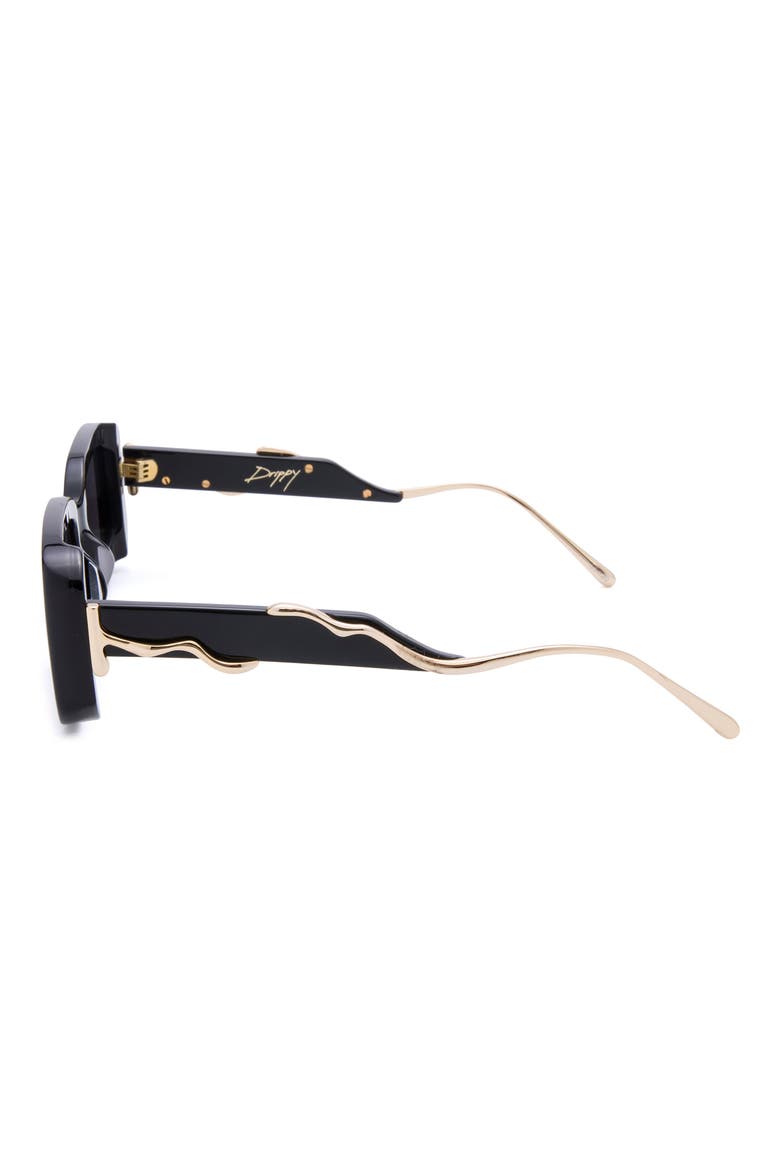 Drippy 53mm Square Sunglasses, Alternate, color, BLACK / GOLD DARK SMOKE
