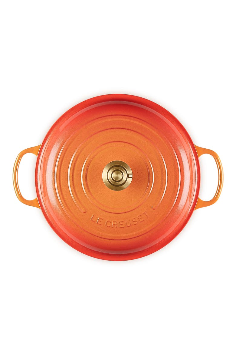 Signature Enameled Cast Iron Covered Braiser, Alternate, color, FLAMME DOREE