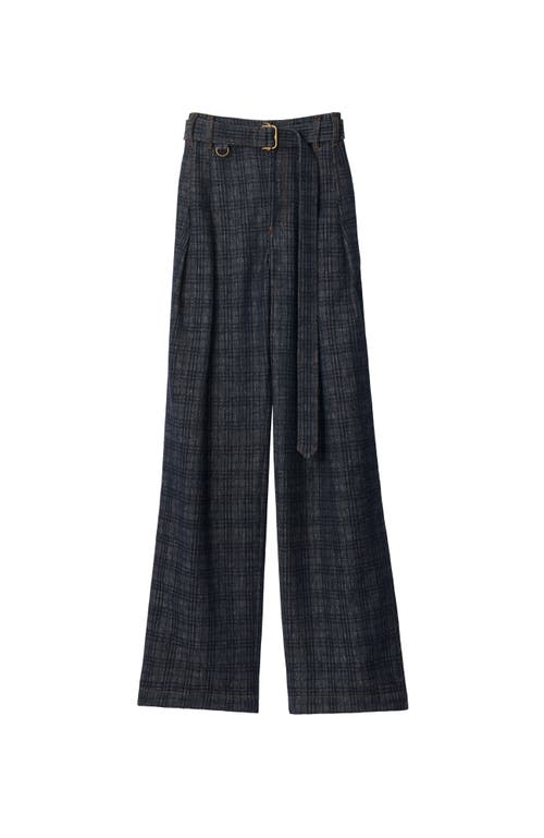 BURBERRY BURBERRY HIGH RISE WIDE CHECK DENIM JEANS