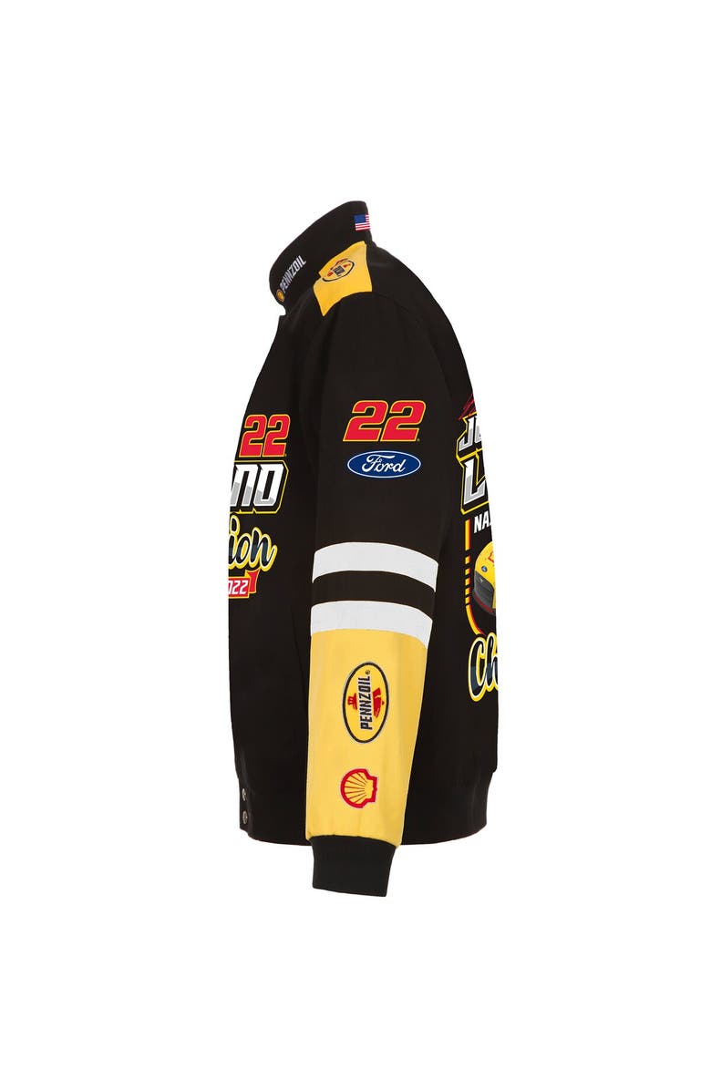 JH DESIGN Men's JH Design Black Joey Logano Two-Time NASCAR Cup Series Champion Twill Full-Snap Jacket, Alternate, color, 