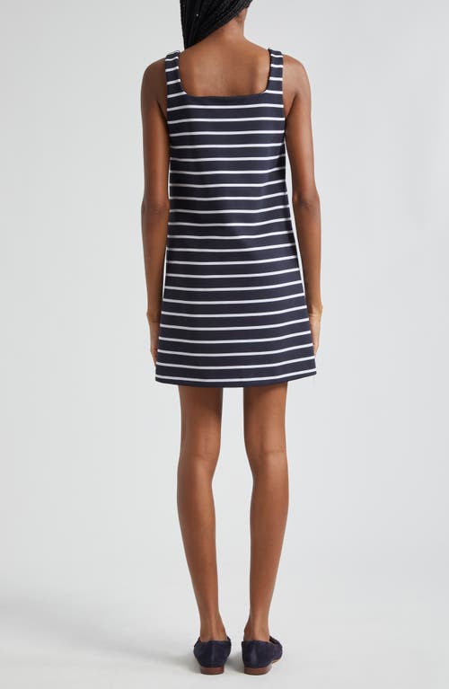 Veronica Beard Tibbie Stripe Knit Minidress In Navy/white