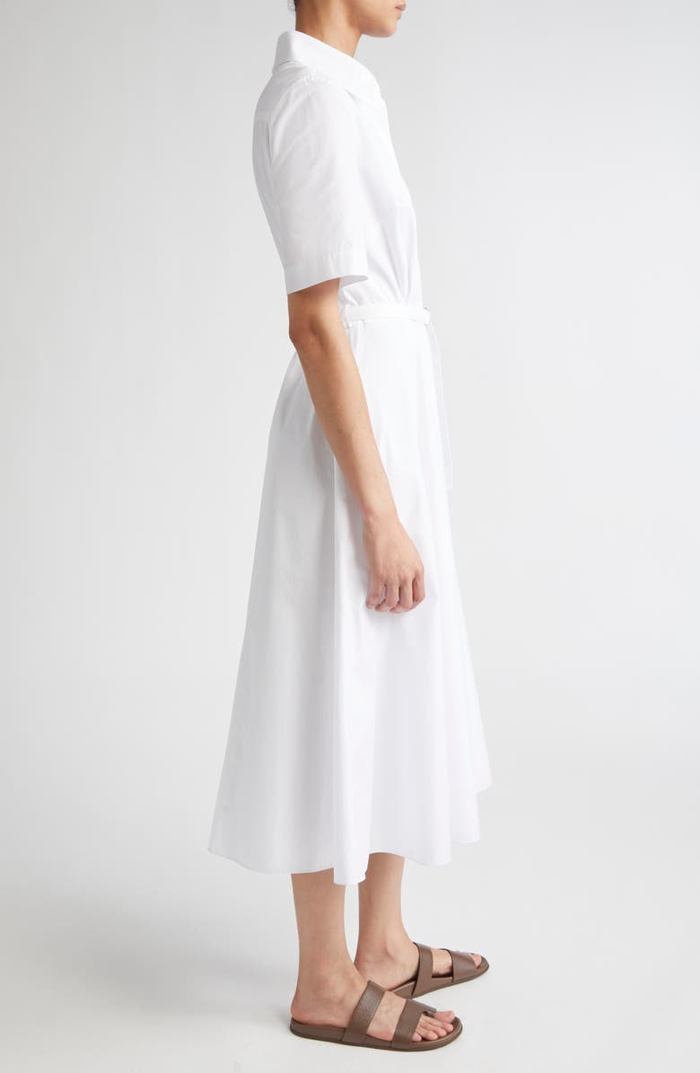 Emilia Wickstead Rubie Belted Cotton Poplin Shirtdress, Alternate, color, White