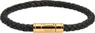 TOM FORD Tubular Clasp Braided Leather Bracelet