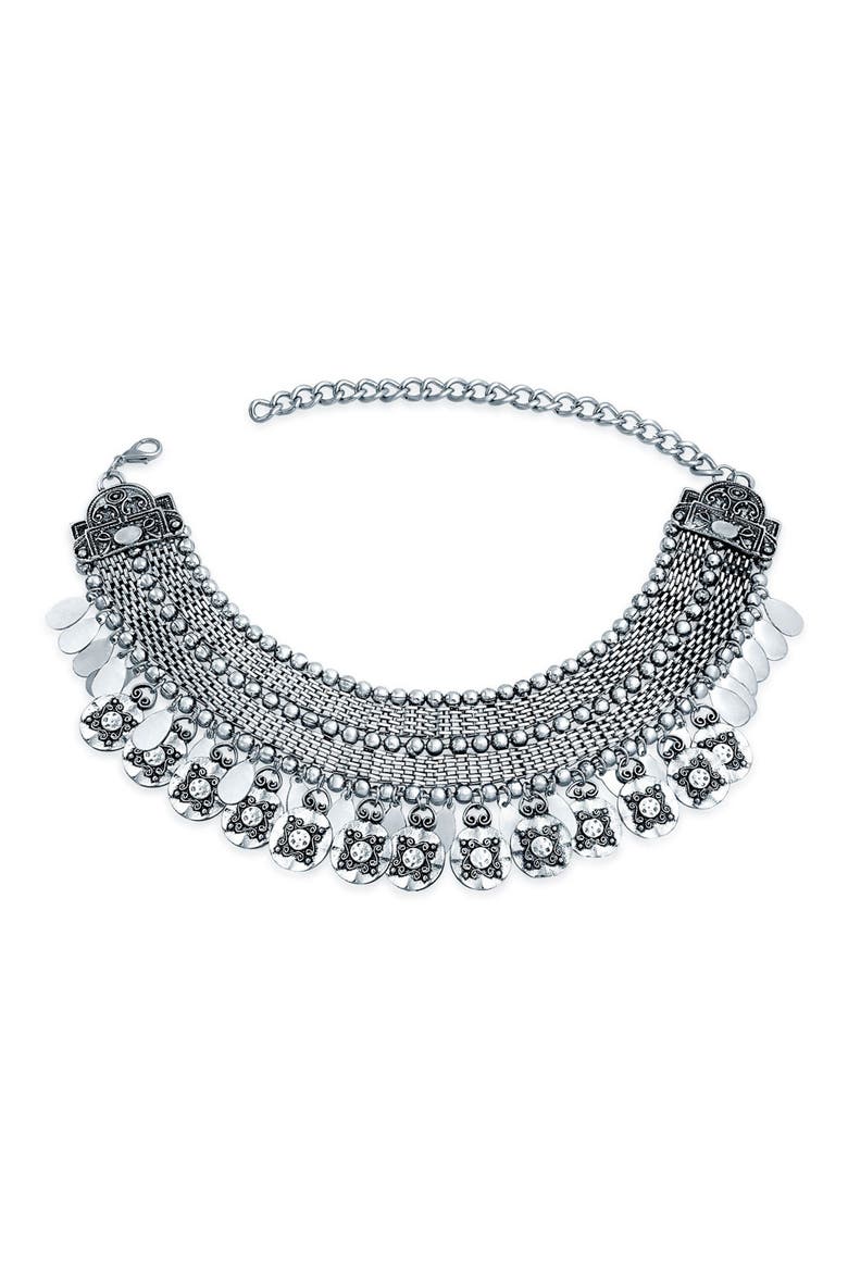 Southwestern Inspired Charm Necklace, Alternate, color, GREY