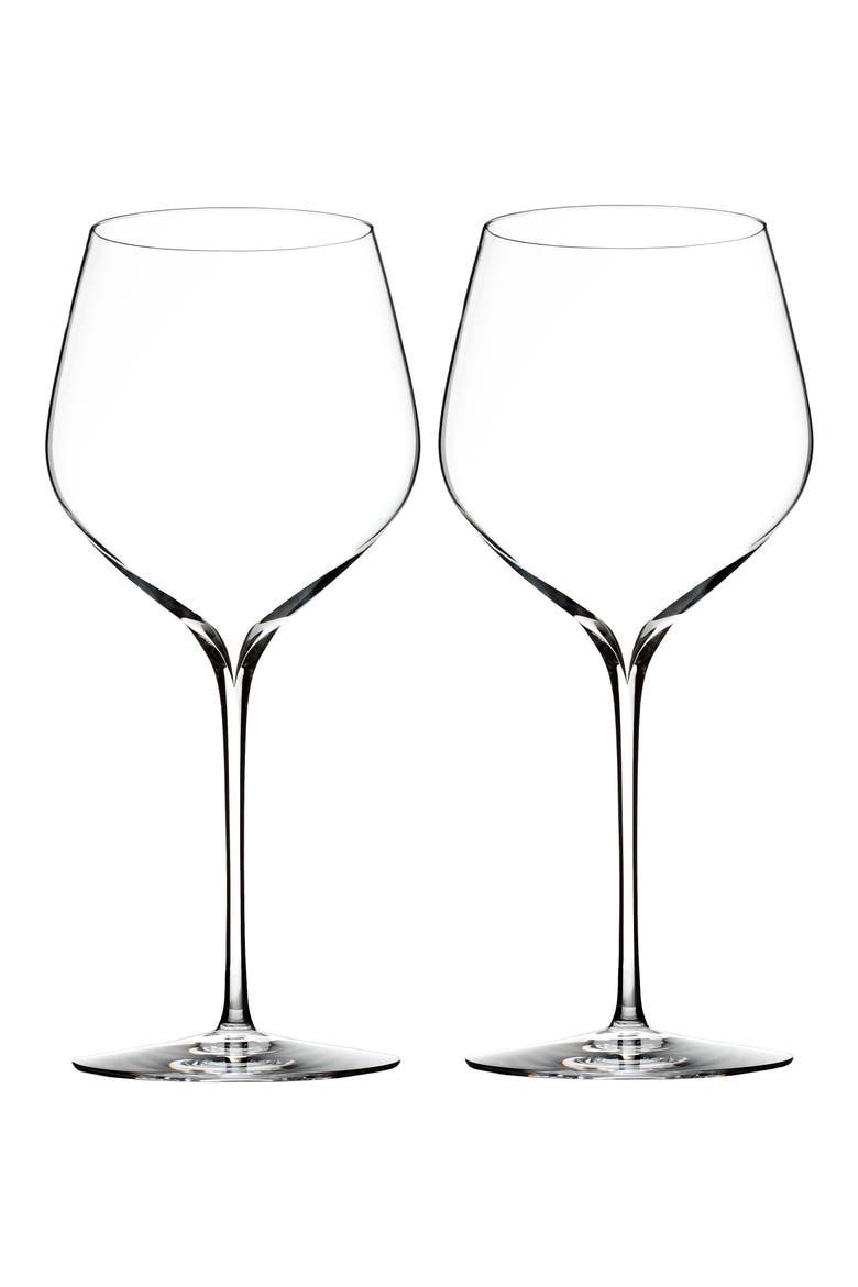 Elegance Set of 2 Fine Crystal Cabernet Sauvignon Glasses, Alternate, color, CLEAR