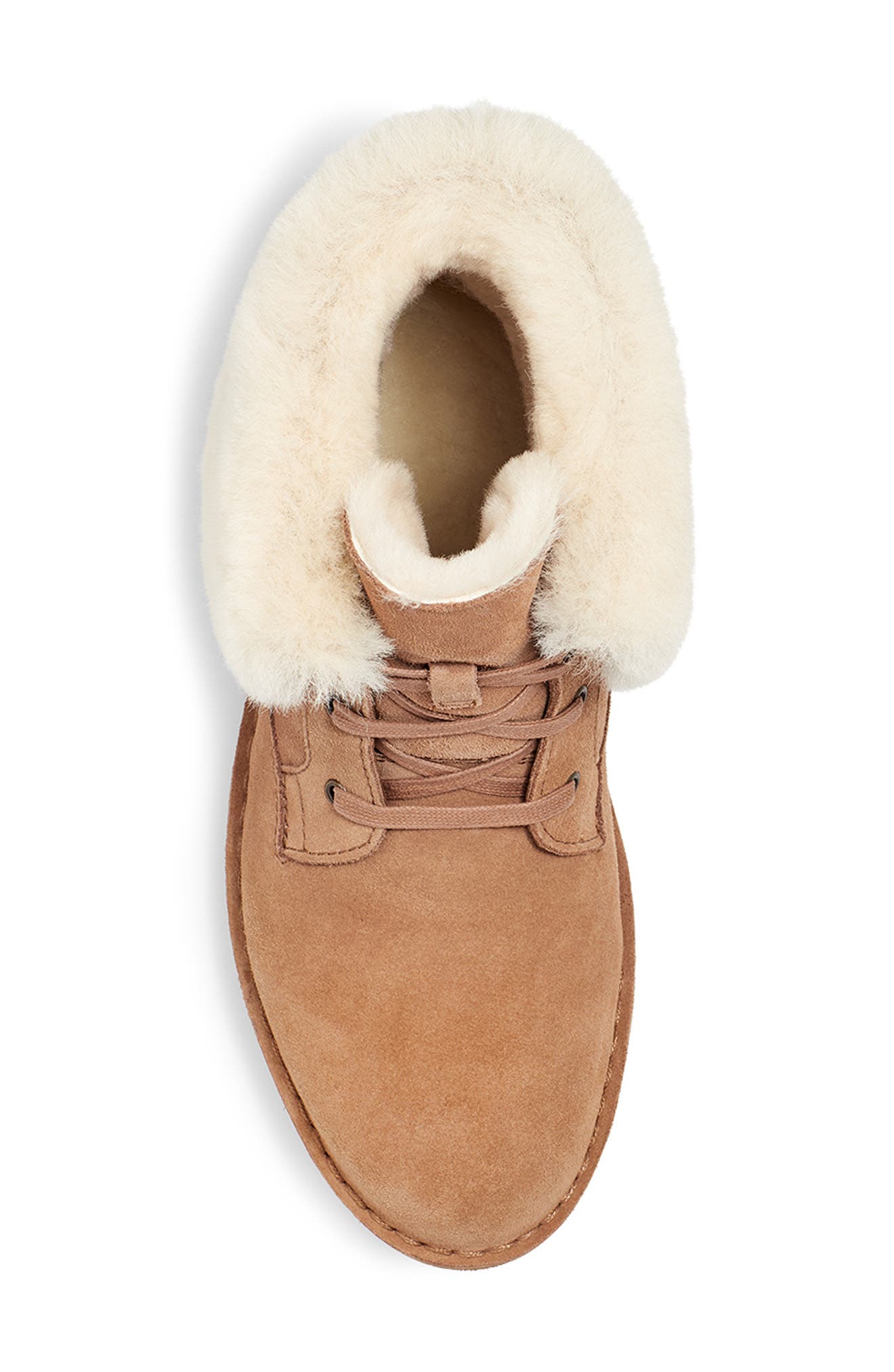 Weylyn Genuine Shearling Bootie, Alternate, color, CHESTNUT SUEDE