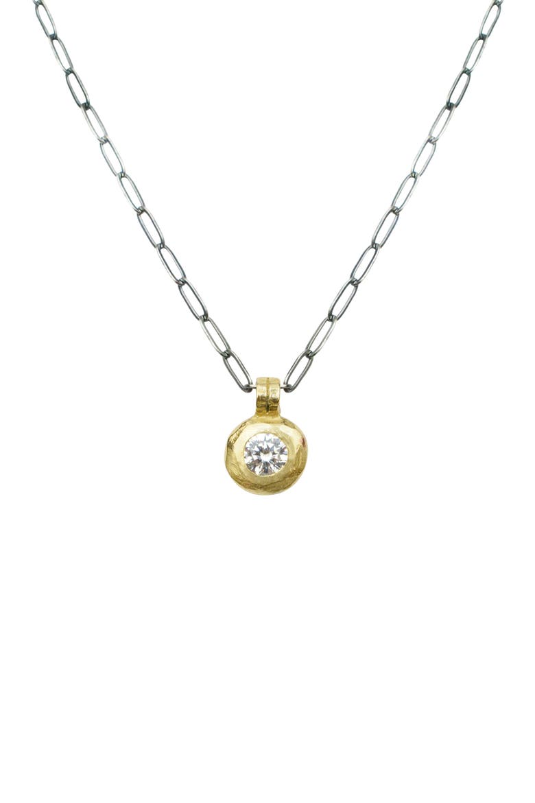 Aura Mixed Metal Necklace, Main, color, Silver