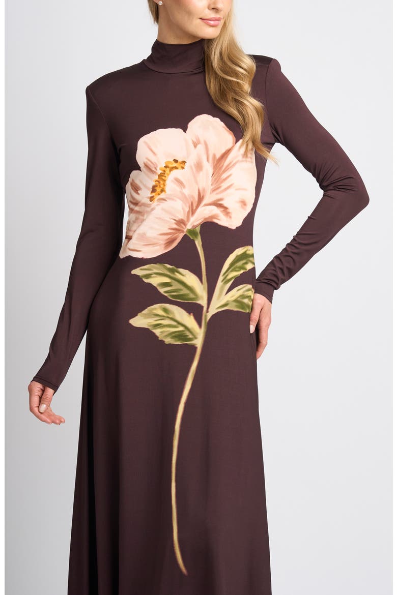 Ada Mock Neck Long Sleeve Dress, Alternate, color, CHOCOLATE PLUM