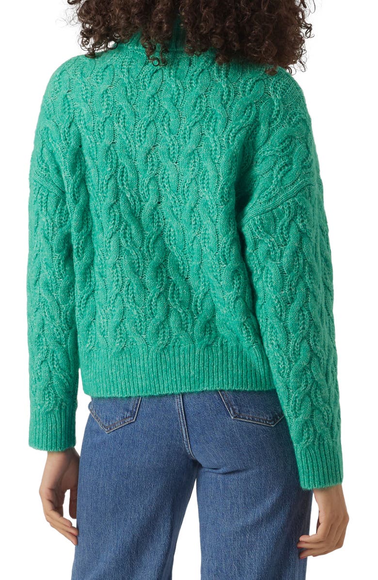 VERO MODA Tilly Cable Stitch Recycled Polyester Blend Turtleneck Sweater, Alternate, color,