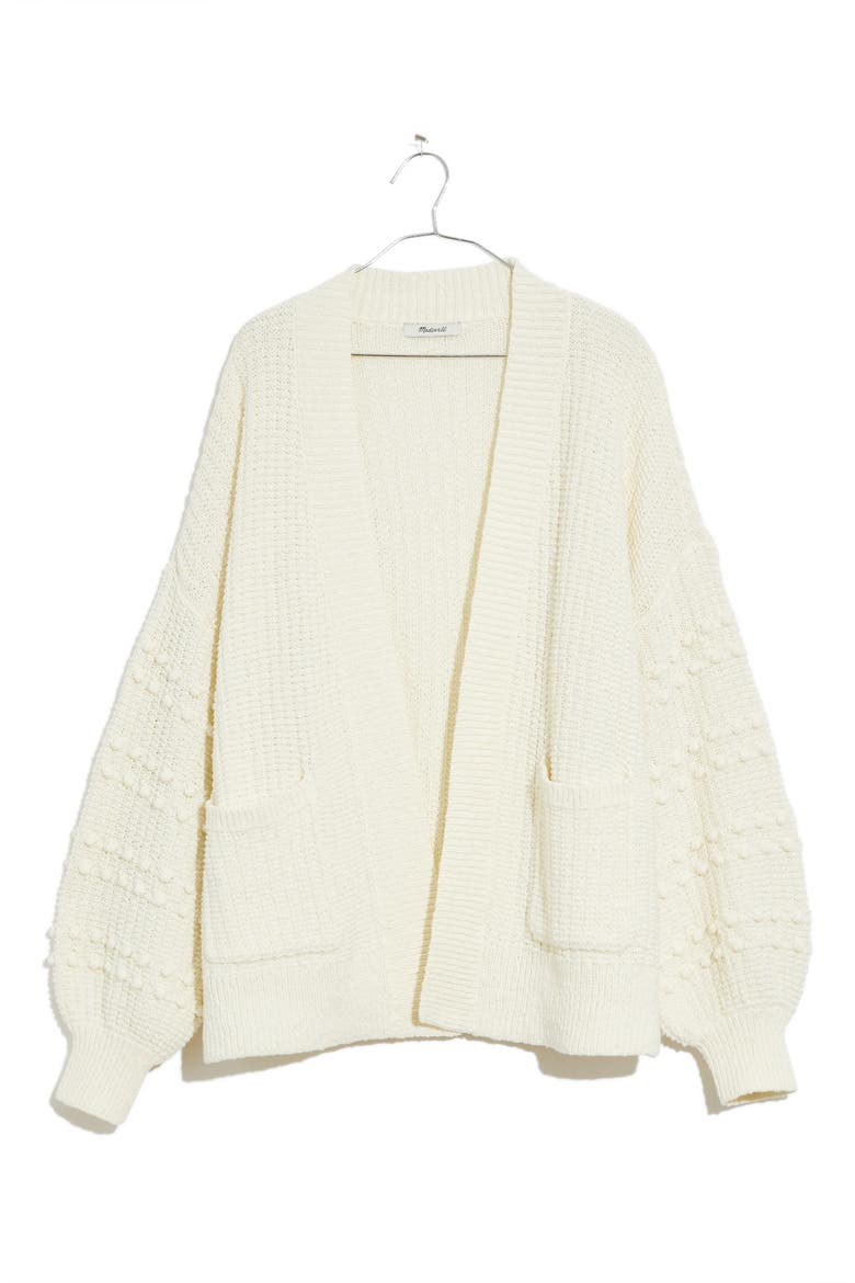 Bobble Cardigan Sweater, Alternate, color, LIGHTHOUSE