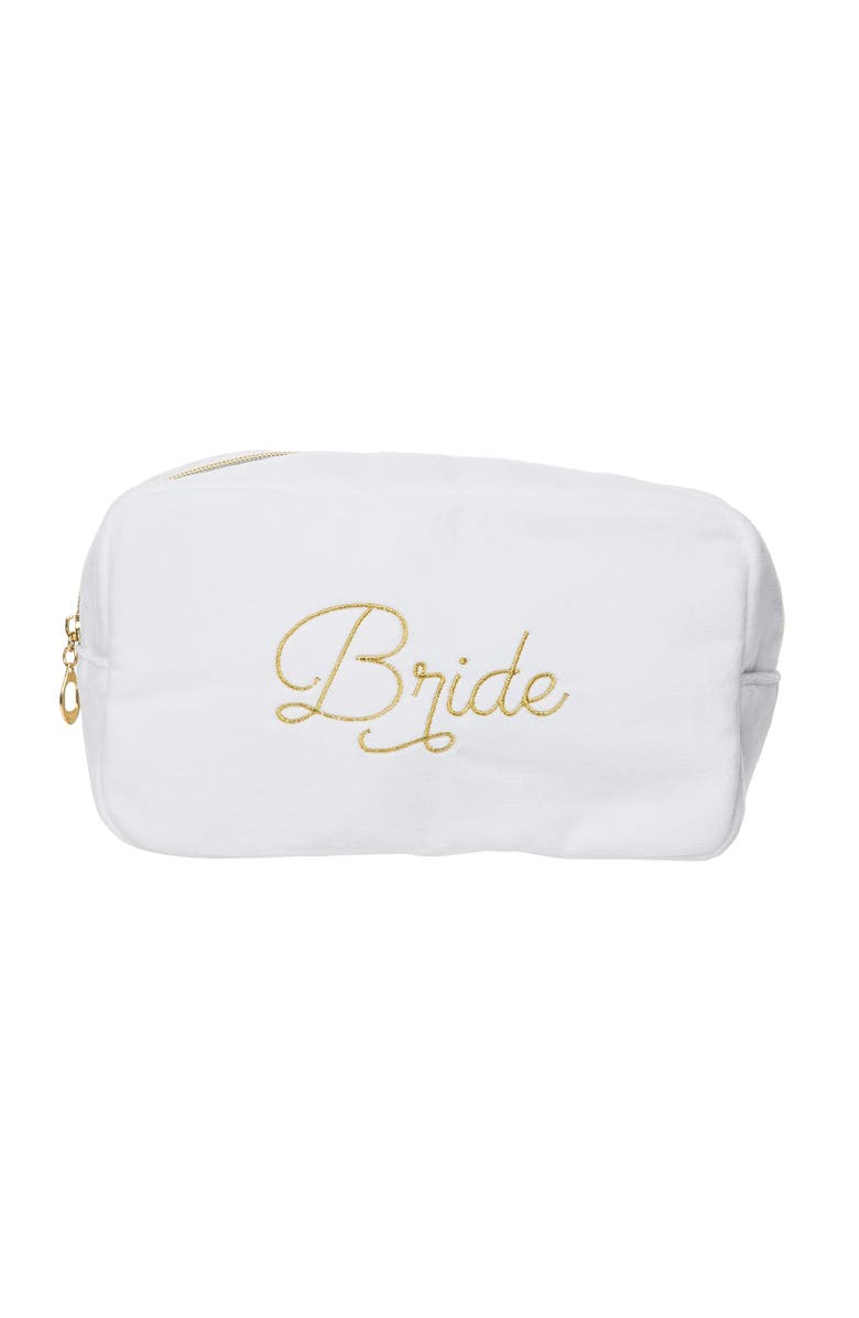 Totalee Gift Bride Large Velvet Bag White Polyester White, Main, color, White