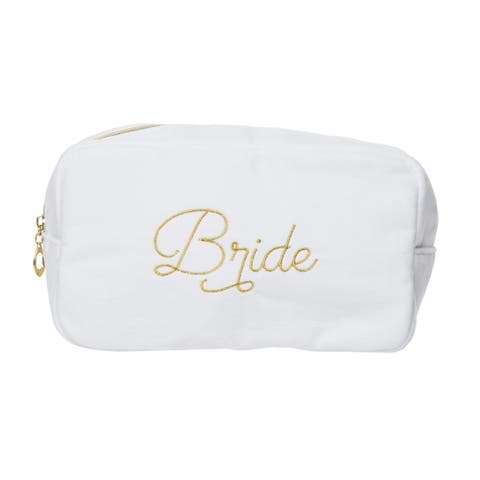 Bride Large Velvet Bag White Polyester White