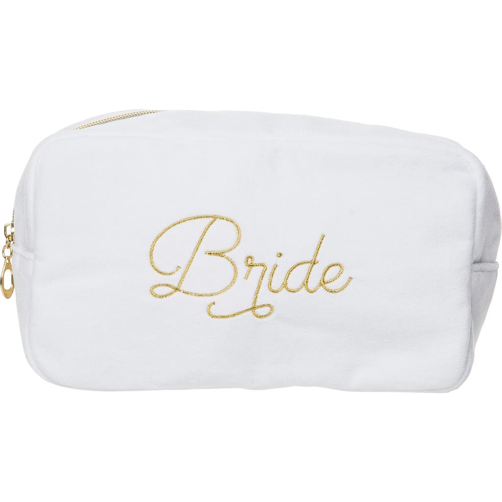 Totalee Gift Bride Large Velvet Bag White Polyester White