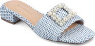 Journee Collection Justina Embellished Raffia Slide Sandal