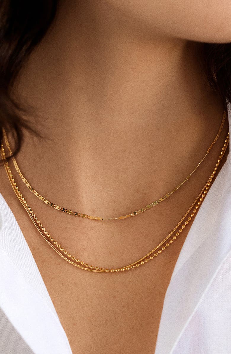 BaubleBar Anita Set of 3 Water Resistant Necklaces, Alternate, color, Gold