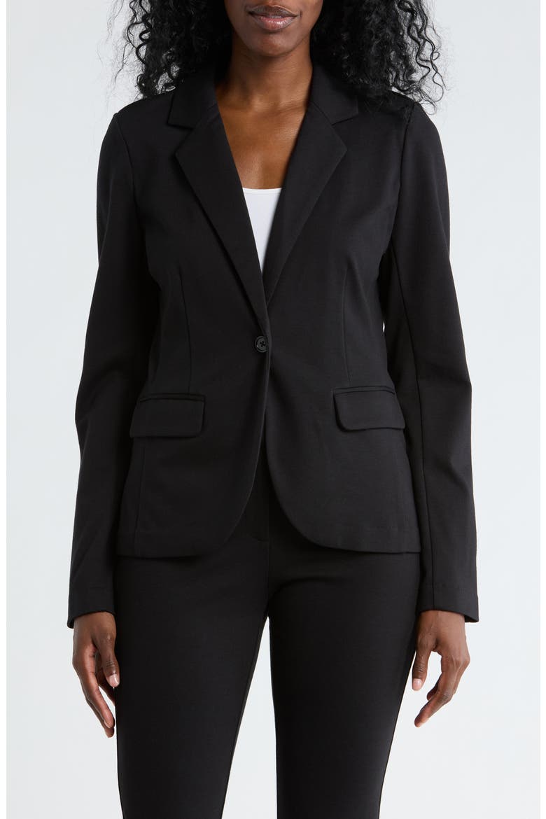 Essential Ponte Blazer, Main, color, BLACK