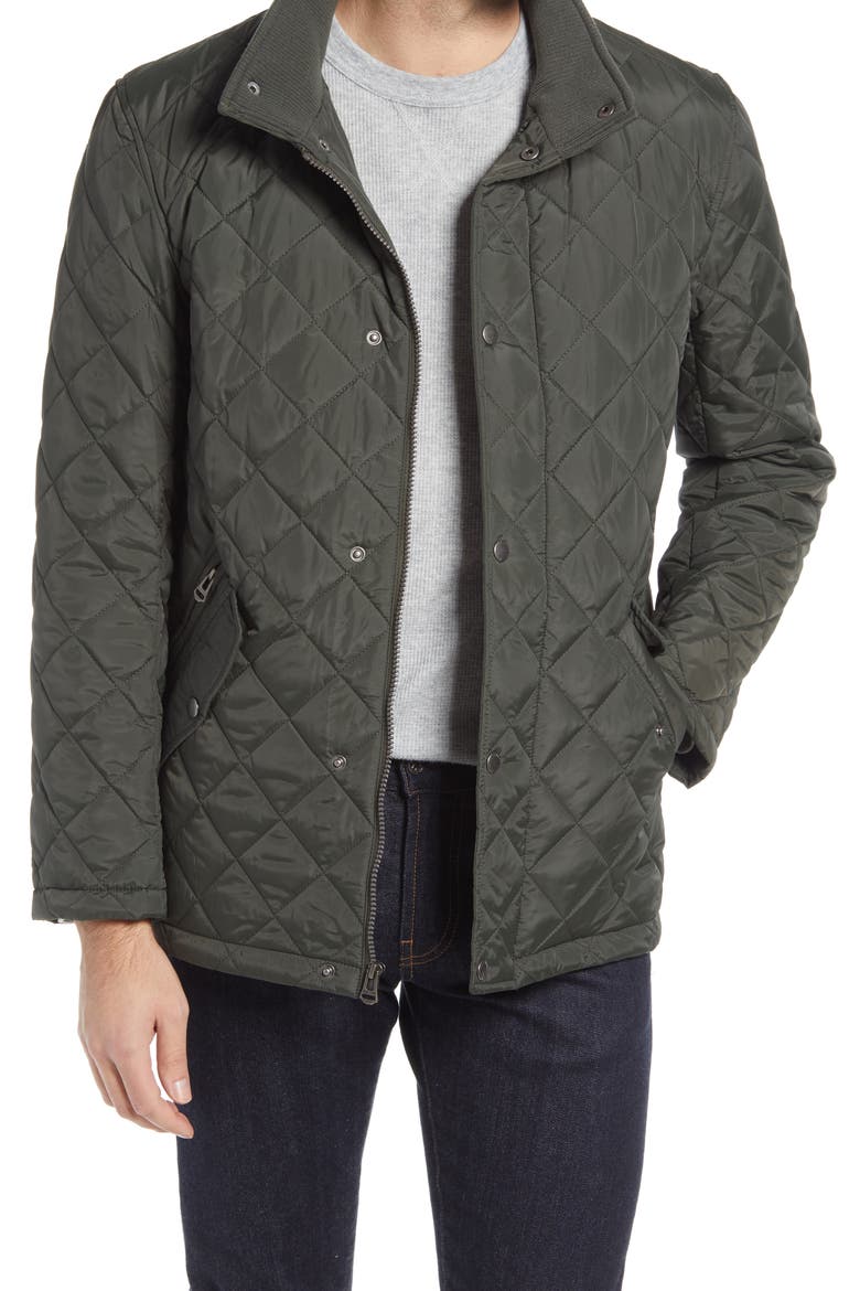 Quilted Jacket, Main, color, DARK GREEN