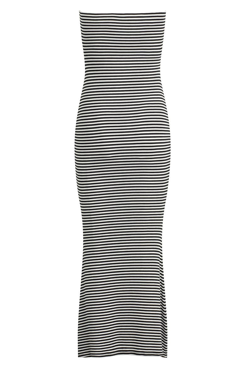 The Clean Slate Stripe Strapless Maxi Dress, Alternate, color, BLACK/ WHITE STRIPE