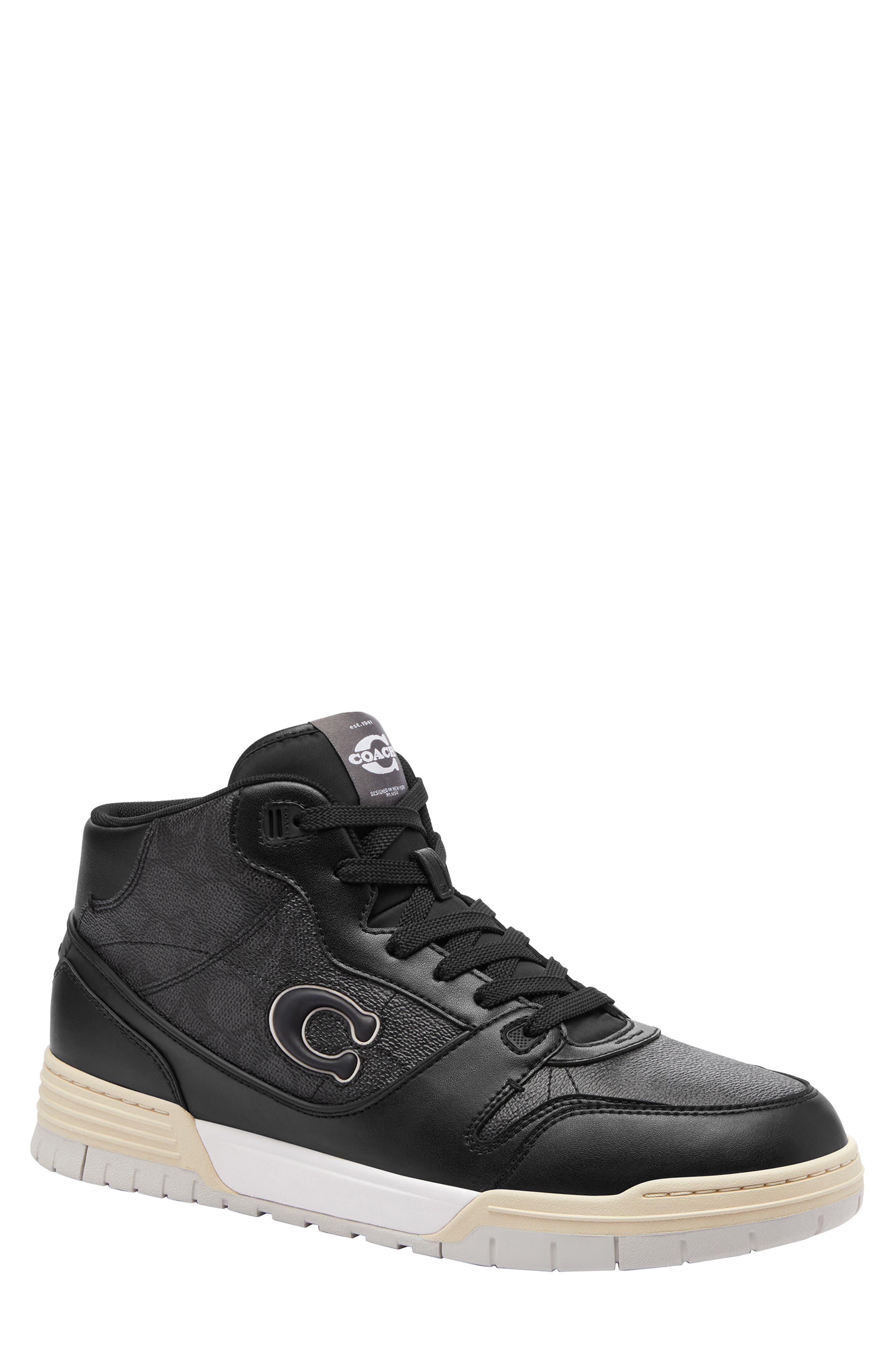 COACH Soho Mid Sneaker, Main, color, Charcoal/Black