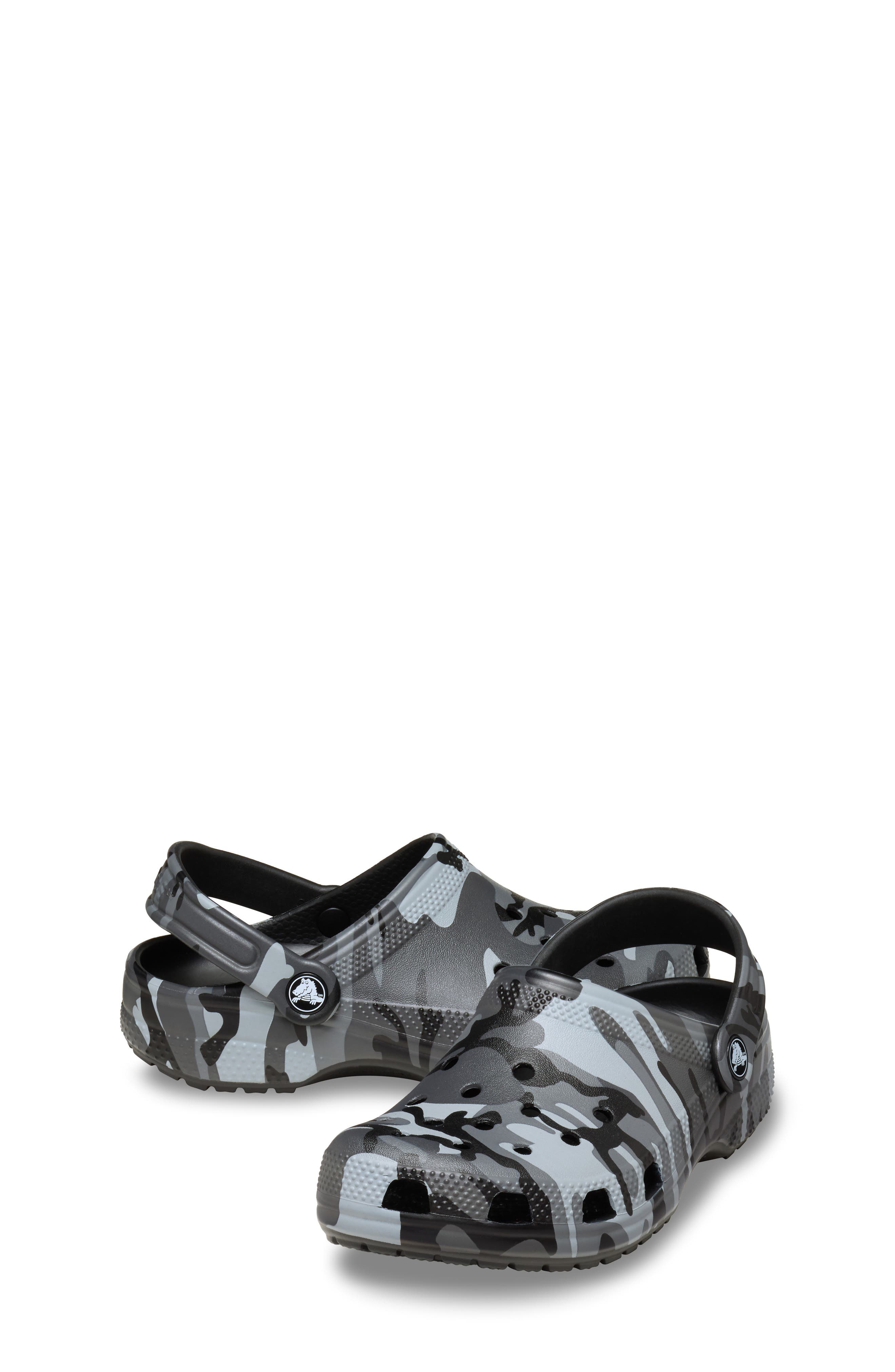 CROCS Kids' Classic Camo Clog, Alternate, color, Black Slate Grey