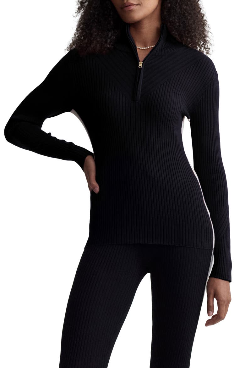 Demi 2.0 Half Zip Top, Main, color, BLACK