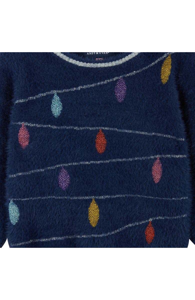 Andy & Evan Holiday Lights Metallic Sweater & Leggings Set, Alternate, color, 