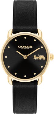 COACH Elliot Leather Strap Watch, 28mm